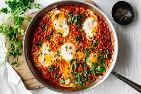 Egg dishes with ingredients and procedure